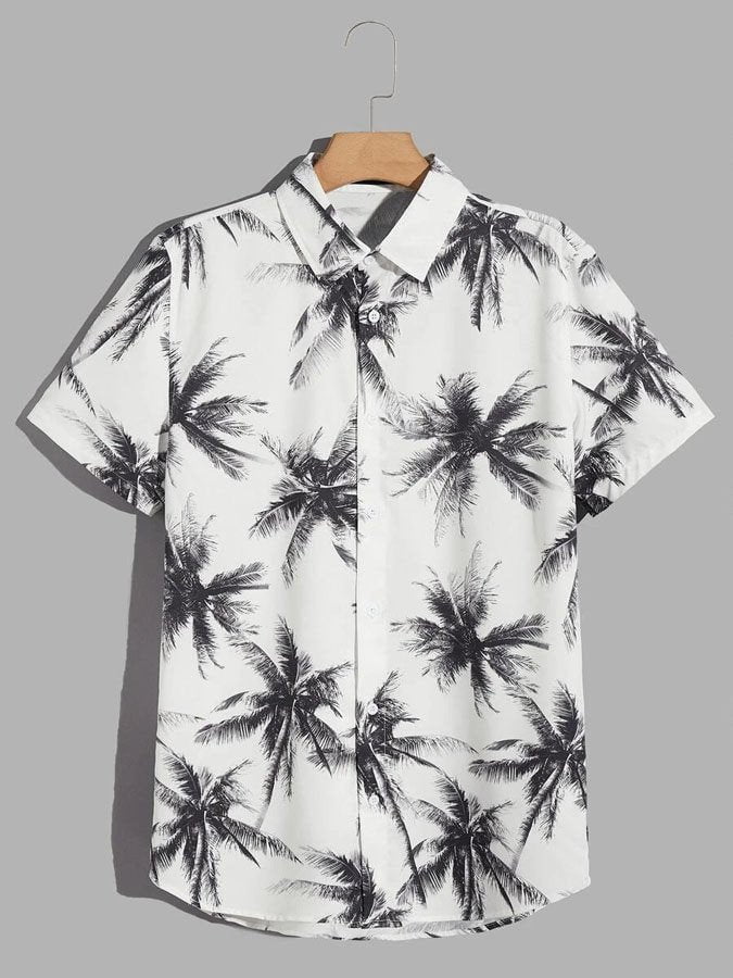 Coconut Tree Vintage Tropical Hawaiian Shirt HW3017 Angelidecor