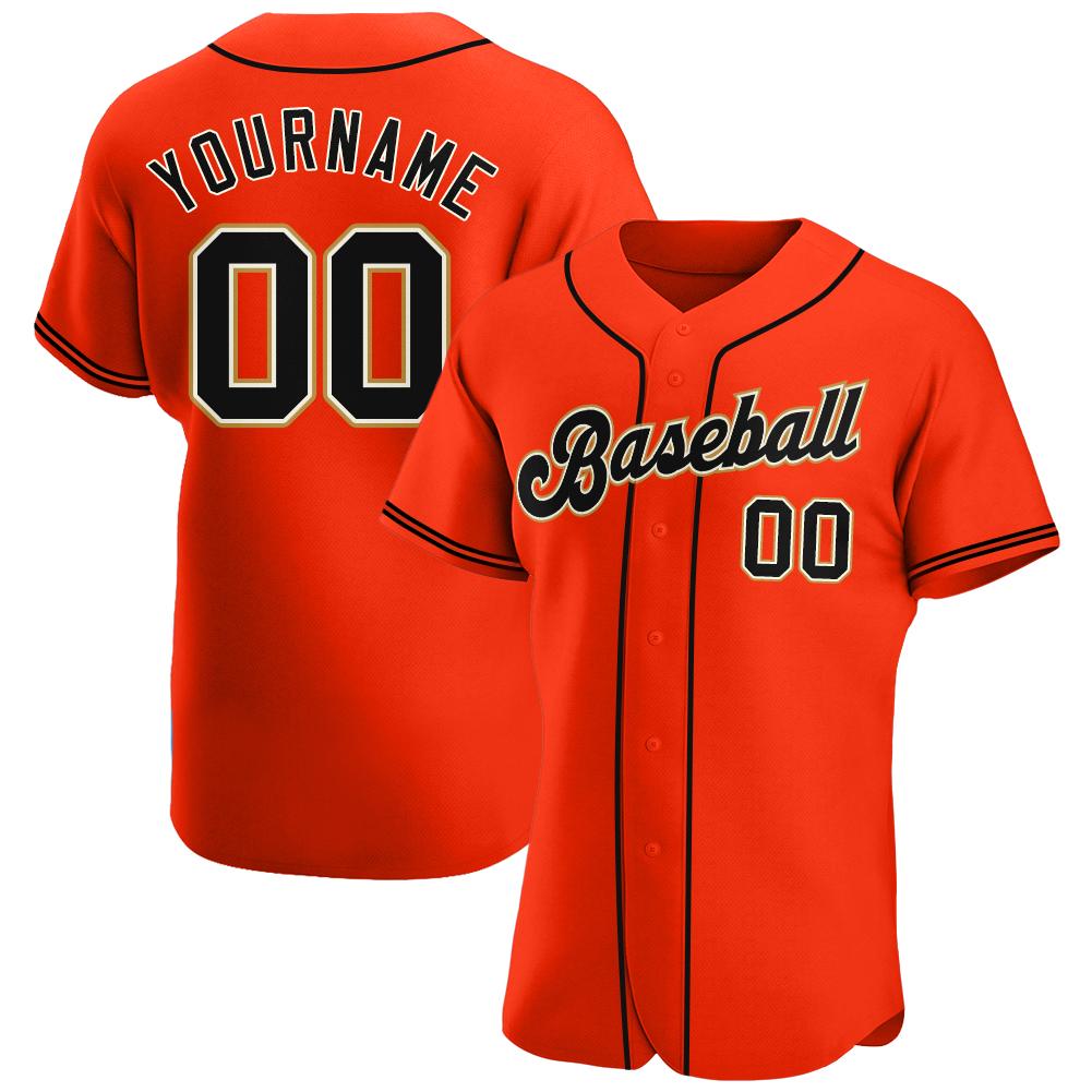 Custom Orange Black Cream Authentic Baseball Jersey Angelidecor