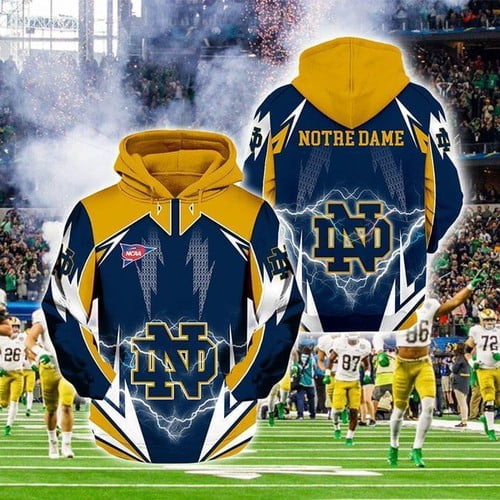 Ncaa Notre Dame Fighting Irish Lightning 3D Hoode 3d Hoodie