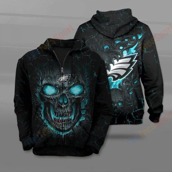 Eagles skull hoodie Clearance