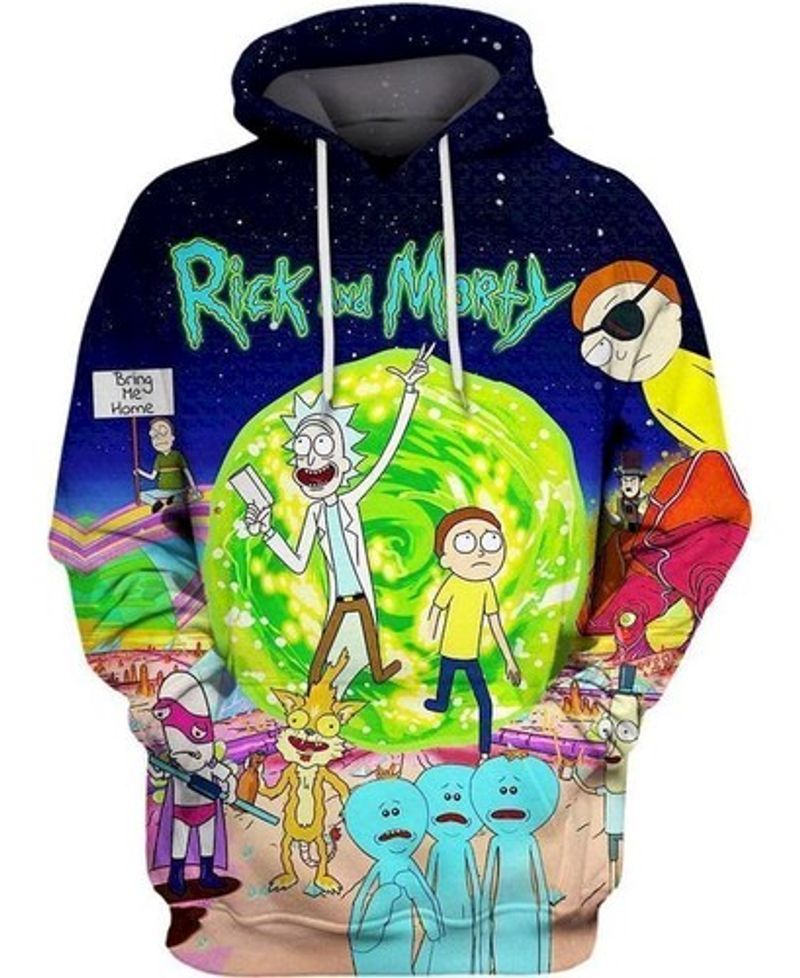 Rick And Morty Lovers Cartoon Animated Sitcom 3D T Shirt Sweatshirt Zip Hoodie Bomber N98