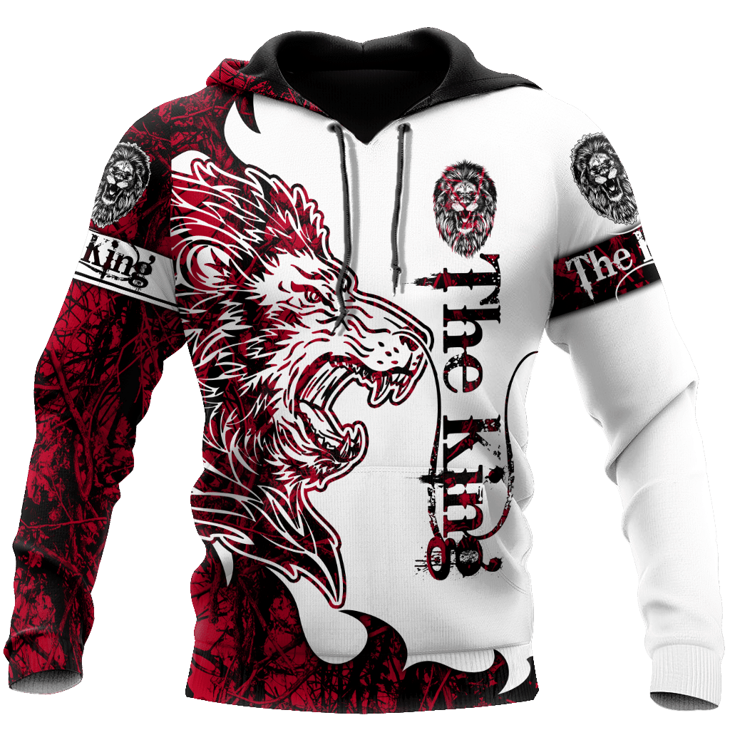 12 Pack Men’s Fashion Hoodie with Rhinestone Lion Emblem in Red main image 0