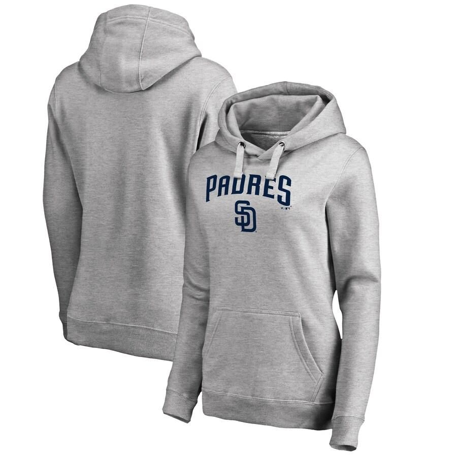 Womens San Diego Padres Fanatics Branded Heathered Gray Plus Size Team Lockup Best Gift Ever For Fans Must Have Items For Your Collection With High Qualify Material Pullover Hoodie